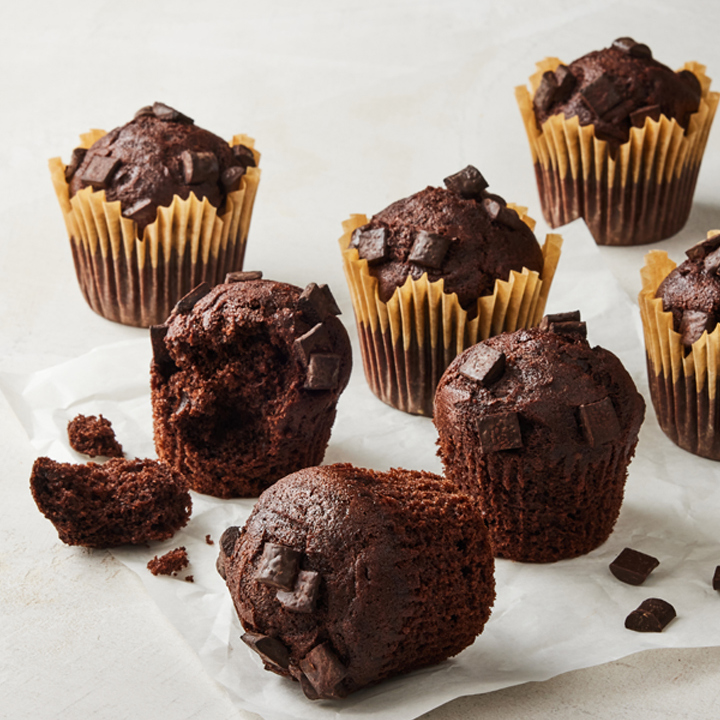 American style muffins with chocolate chunks